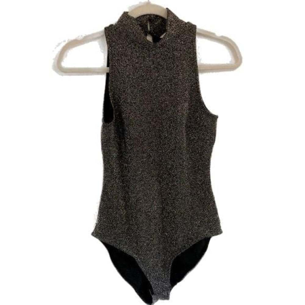 Size S H&M Black Sleeveless Sparkle Bodysuit